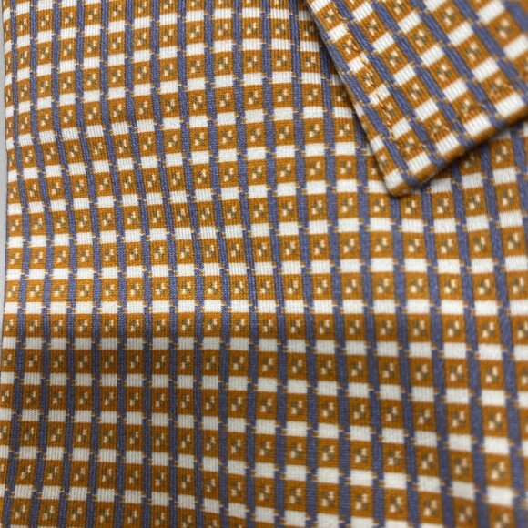 Bugatchi Men’s James Mini Check OohCotton Button-Up Shirt Size S Jaffa Orange - Picture 5 of 12